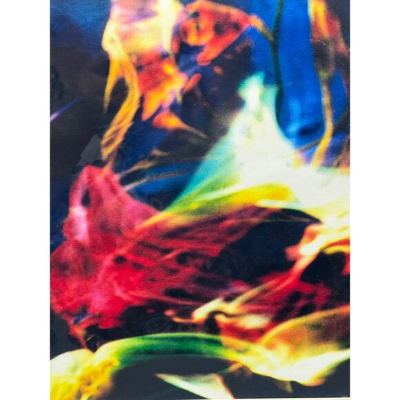 Abstract Framed Art Print By Signed Artist Bruton Colorful Fiery Design 28X20" - Picture 4 of 11